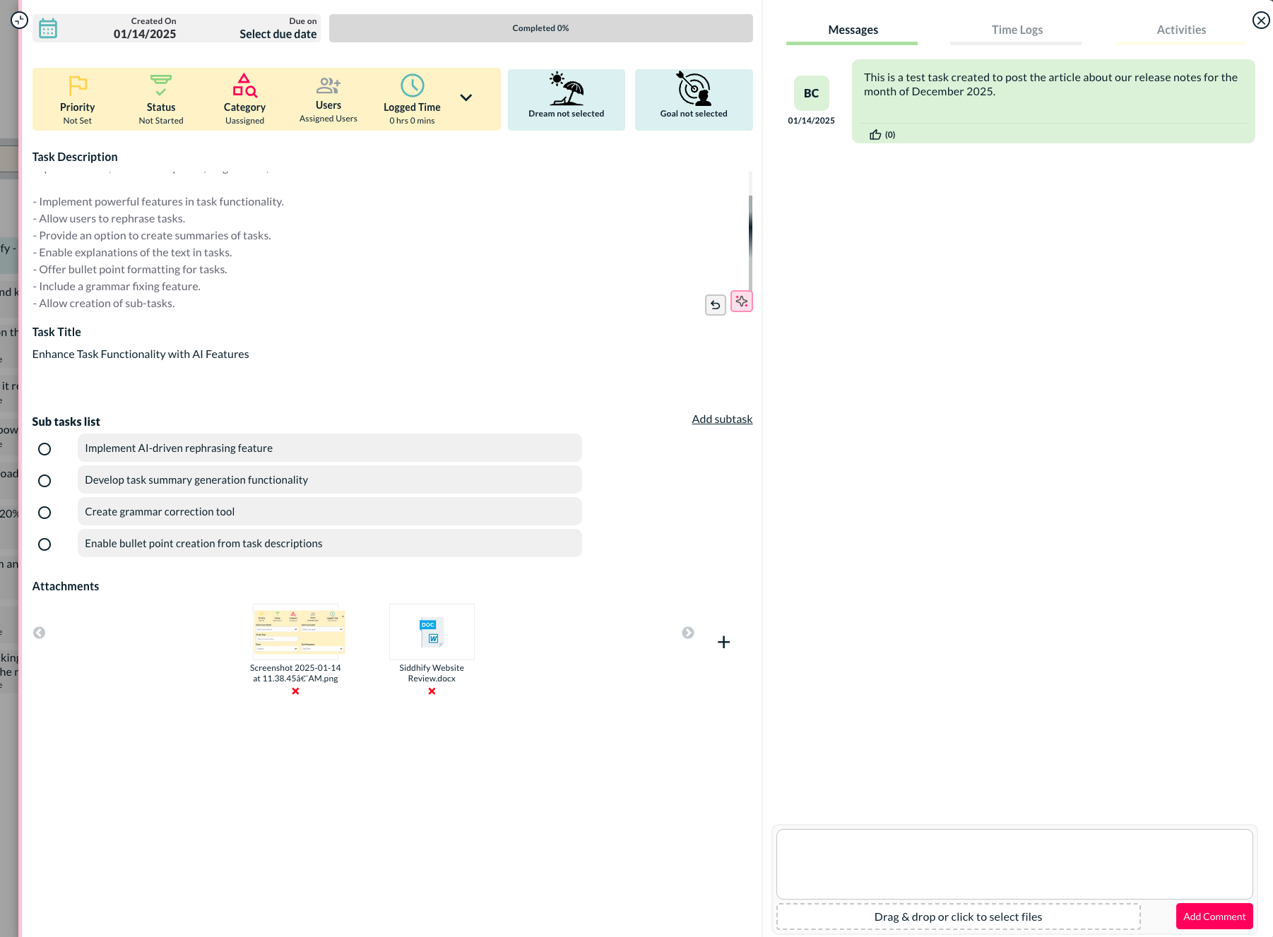 Enhanced Expanded Task Window