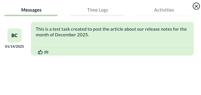 A new refreshed task comment design interface 