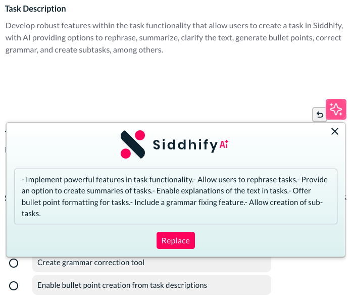 When short summary feature is applied with AI 