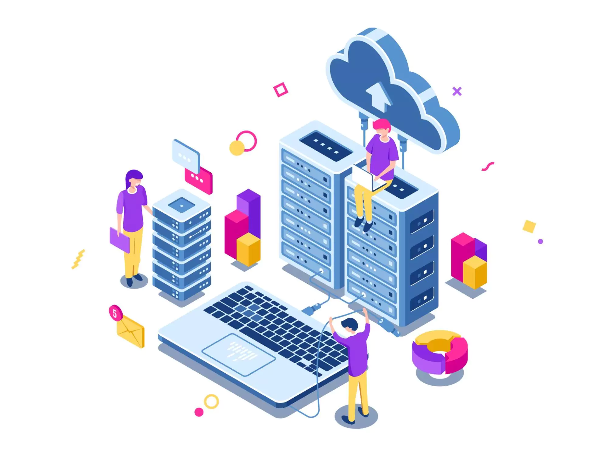 Illustration of a cloud-based system