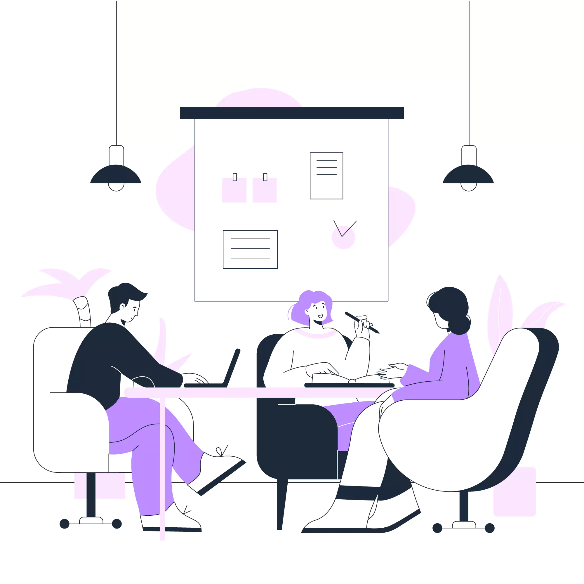 Illustration of a small agency with three employees