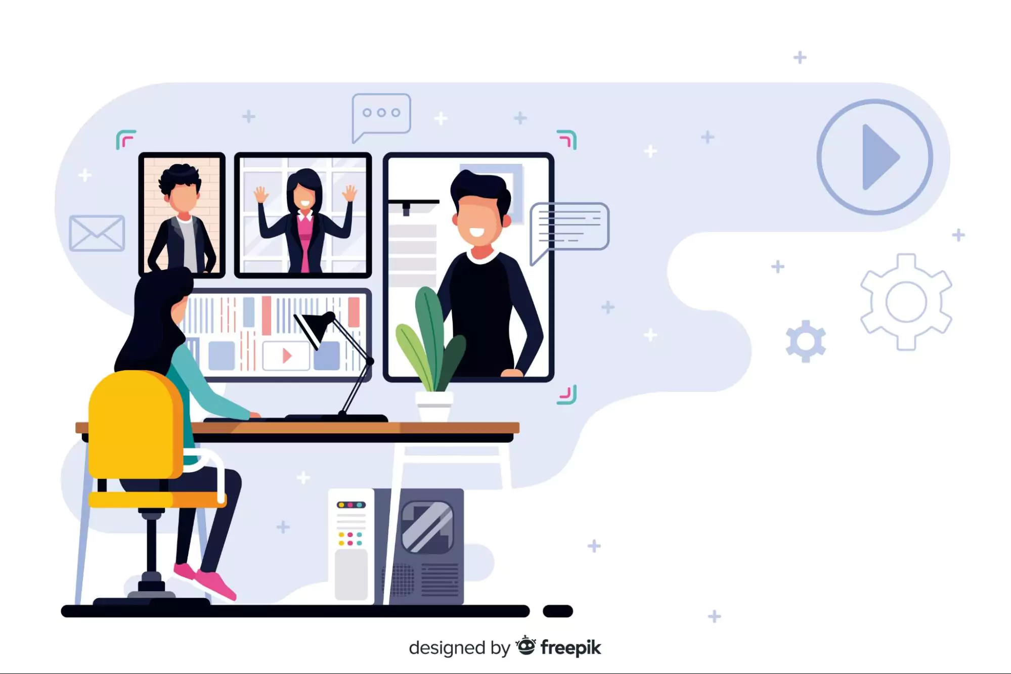 Illustration of efficient remote team management.