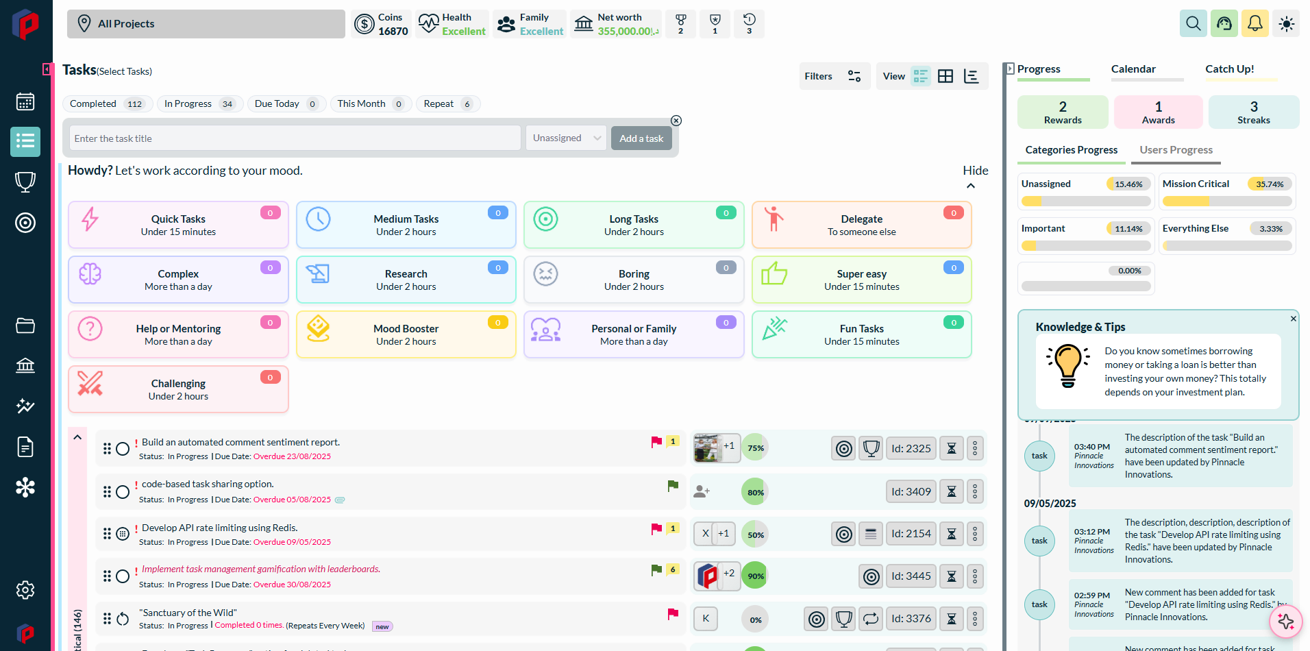 Siddhify dashboard, which helps coordinate campaigns, prioritize tasks, and keep daily activities aligned with strategic goals.
