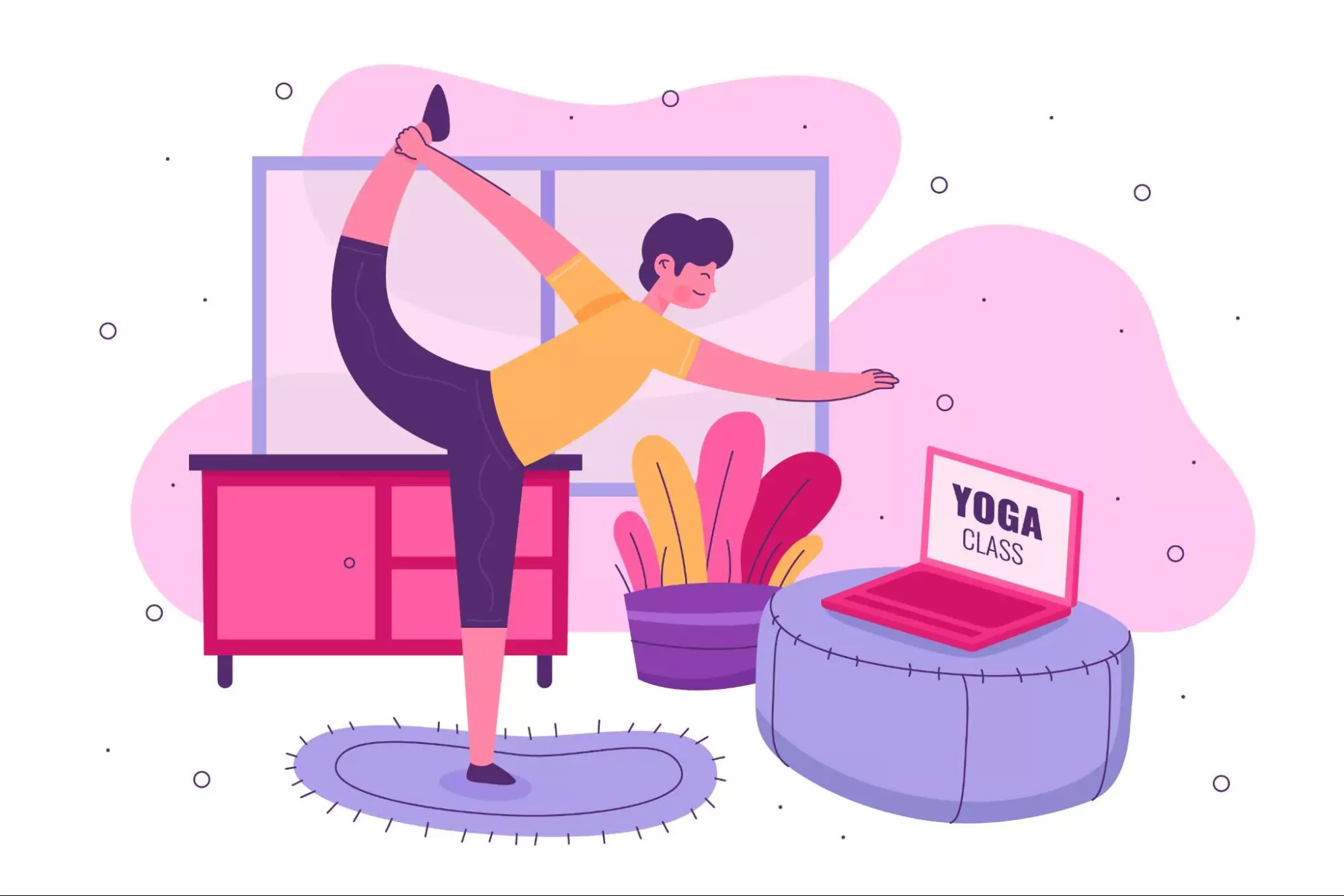 Illustration of a busy professional who has found time for work-life balance.