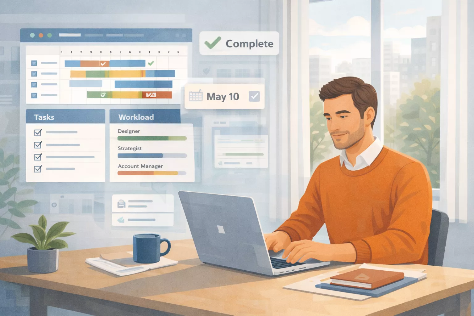 Balanced productivity and workload management for creative agency teams.