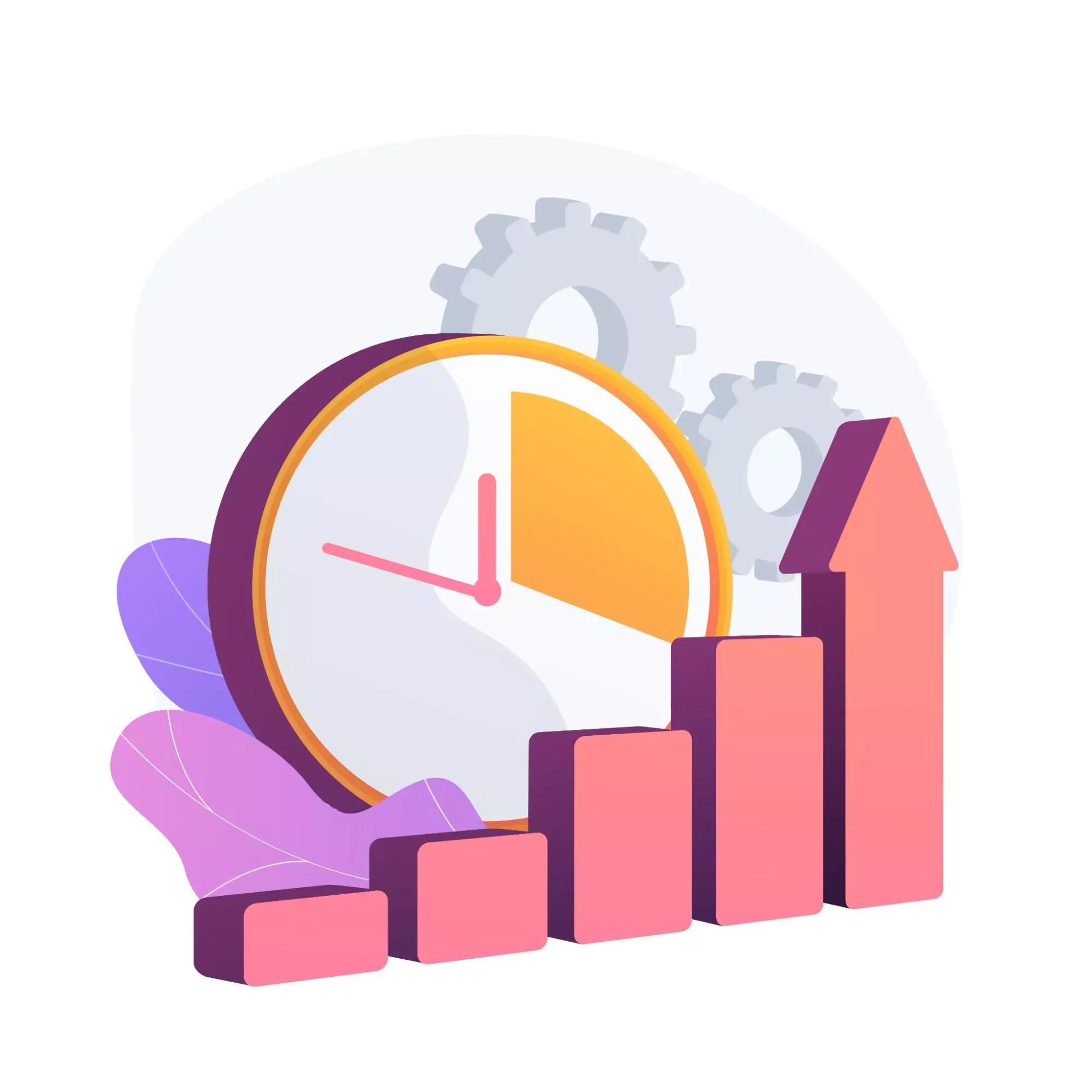 vector style image of a clock representing efficient time management as an important part of being productive