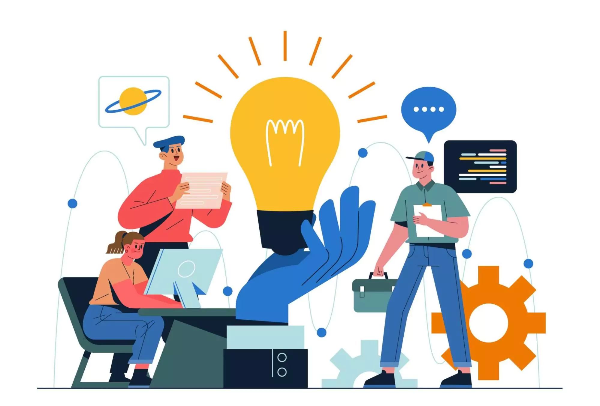 Illustration of product development process.