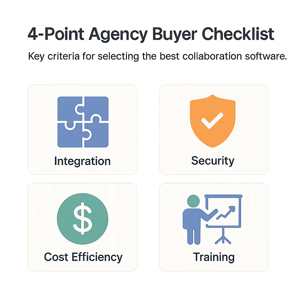 Icons representing Integration, Security, Cost Efficiency, and Training.