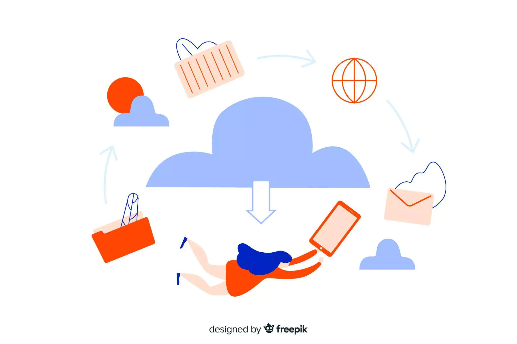 Illustration of a cloud-based management system