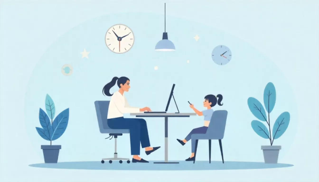 Illustration representing balanced productivity across work, family, health, and personal goals with Siddhify.