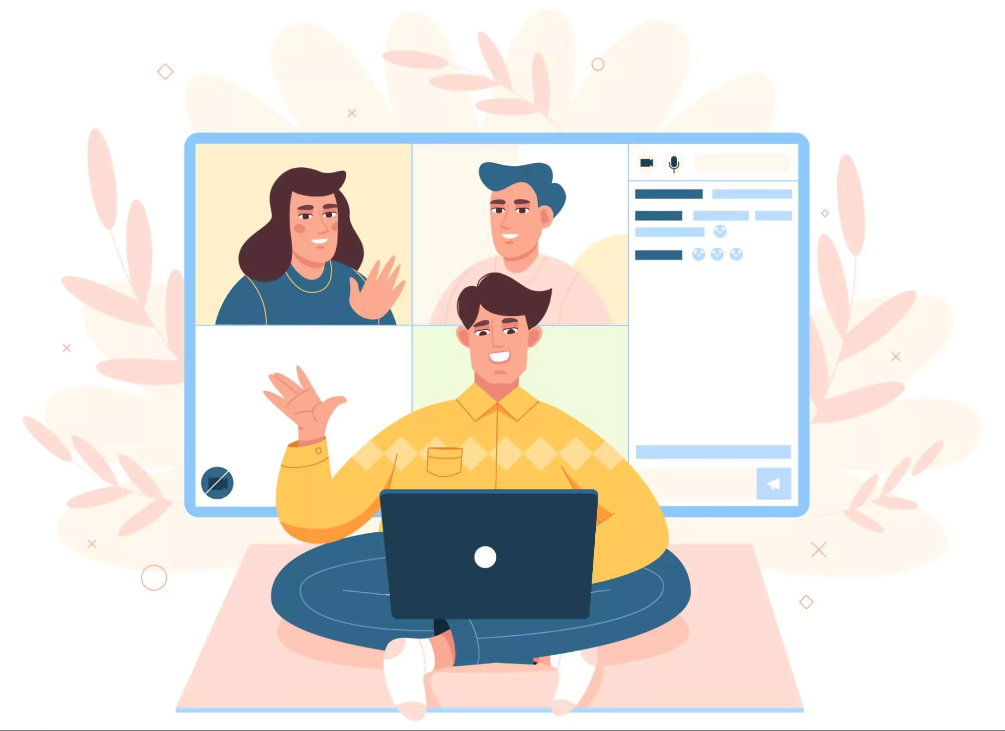 Illustration of remote team applying effective communication strategies