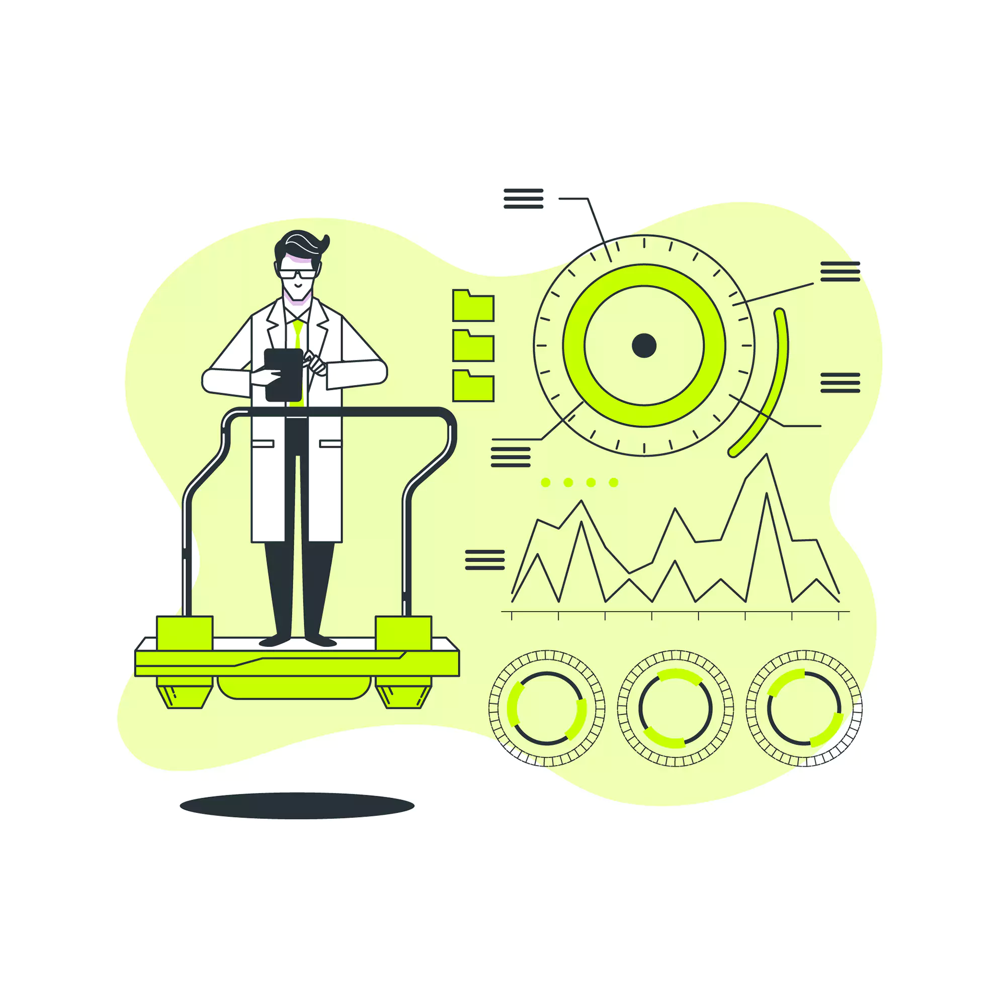 Illustration of employer working on employee performance metrics