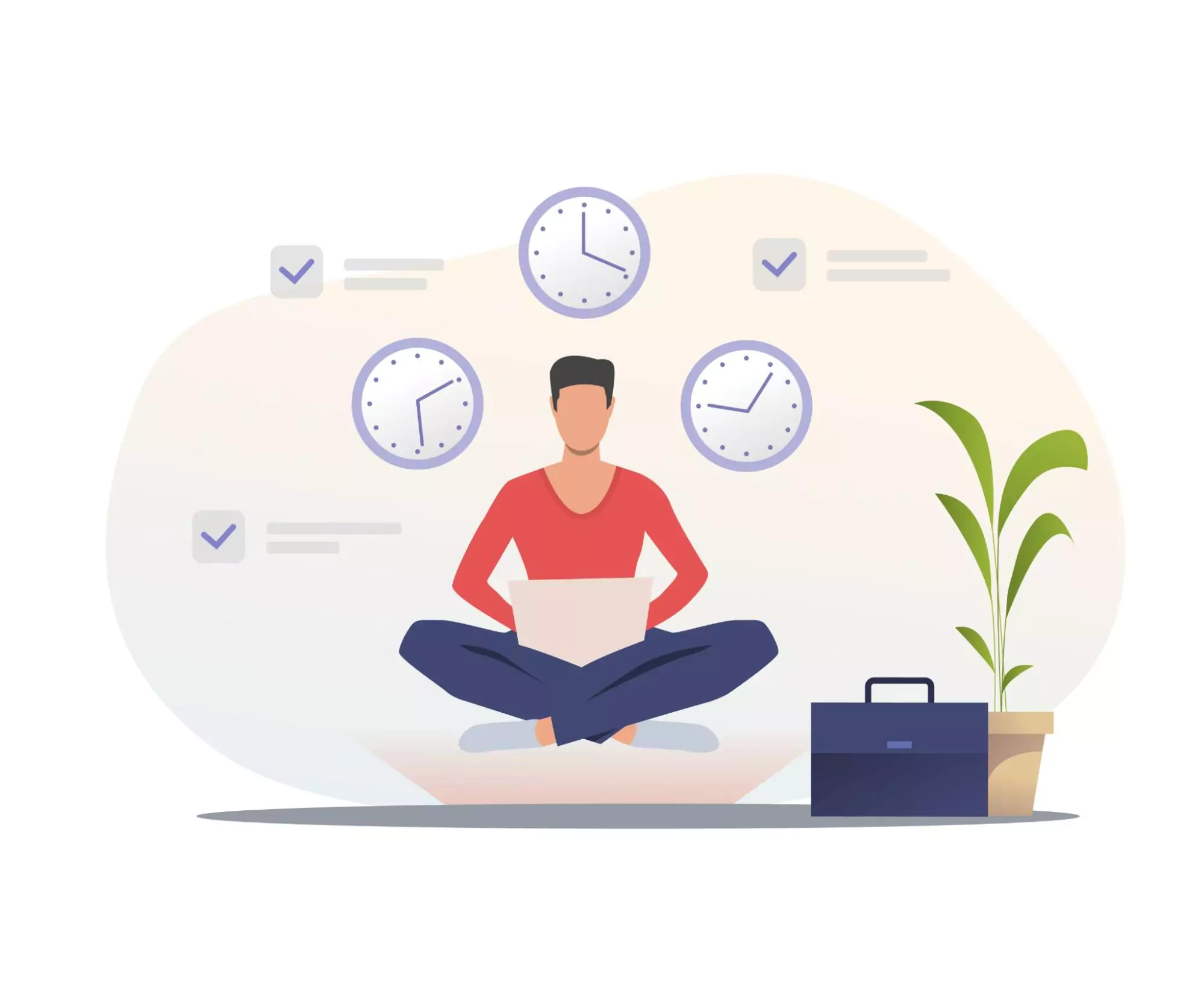 Illustration of a professional who has found the best job for work-life balance.