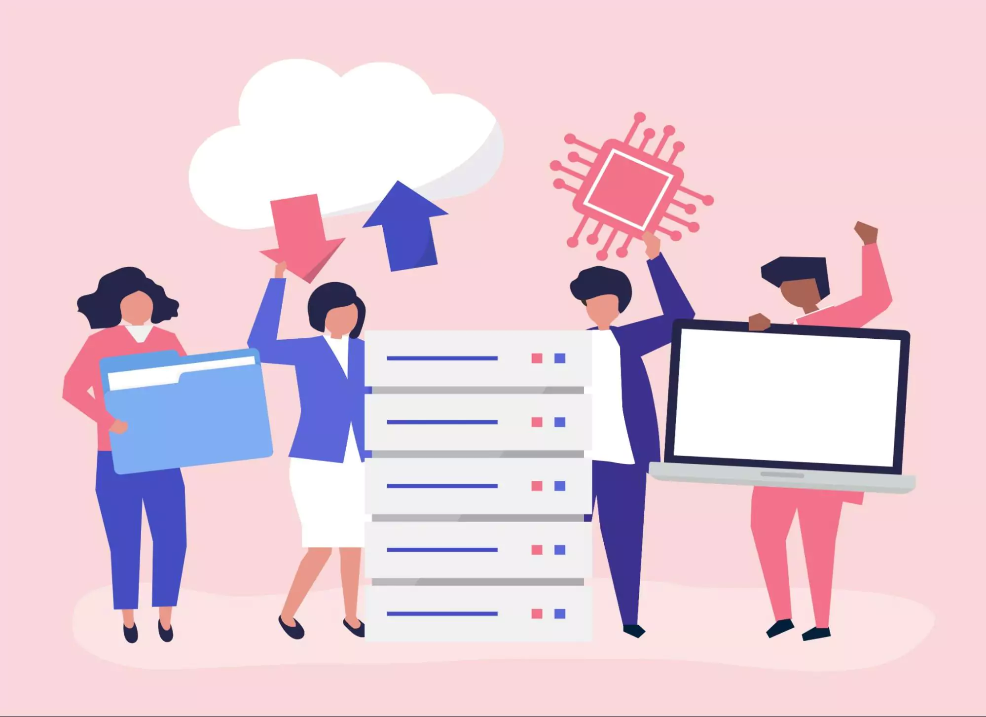 Illustration of a cloud management tool.