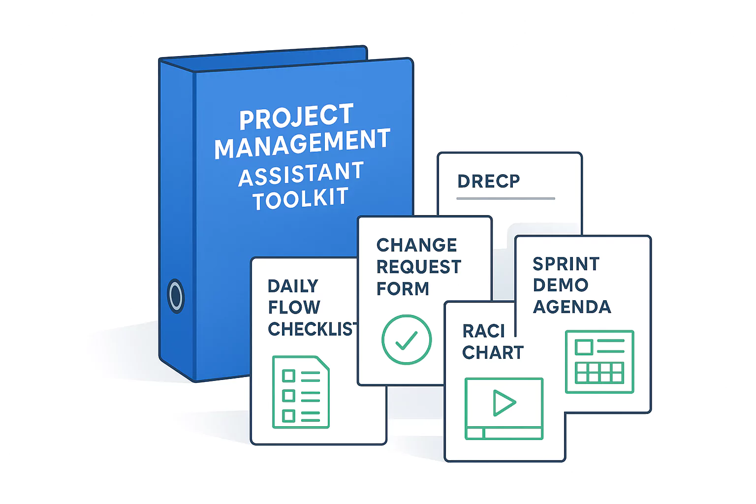 Image of a downloadable agency toolkit package, project management assistant edition.