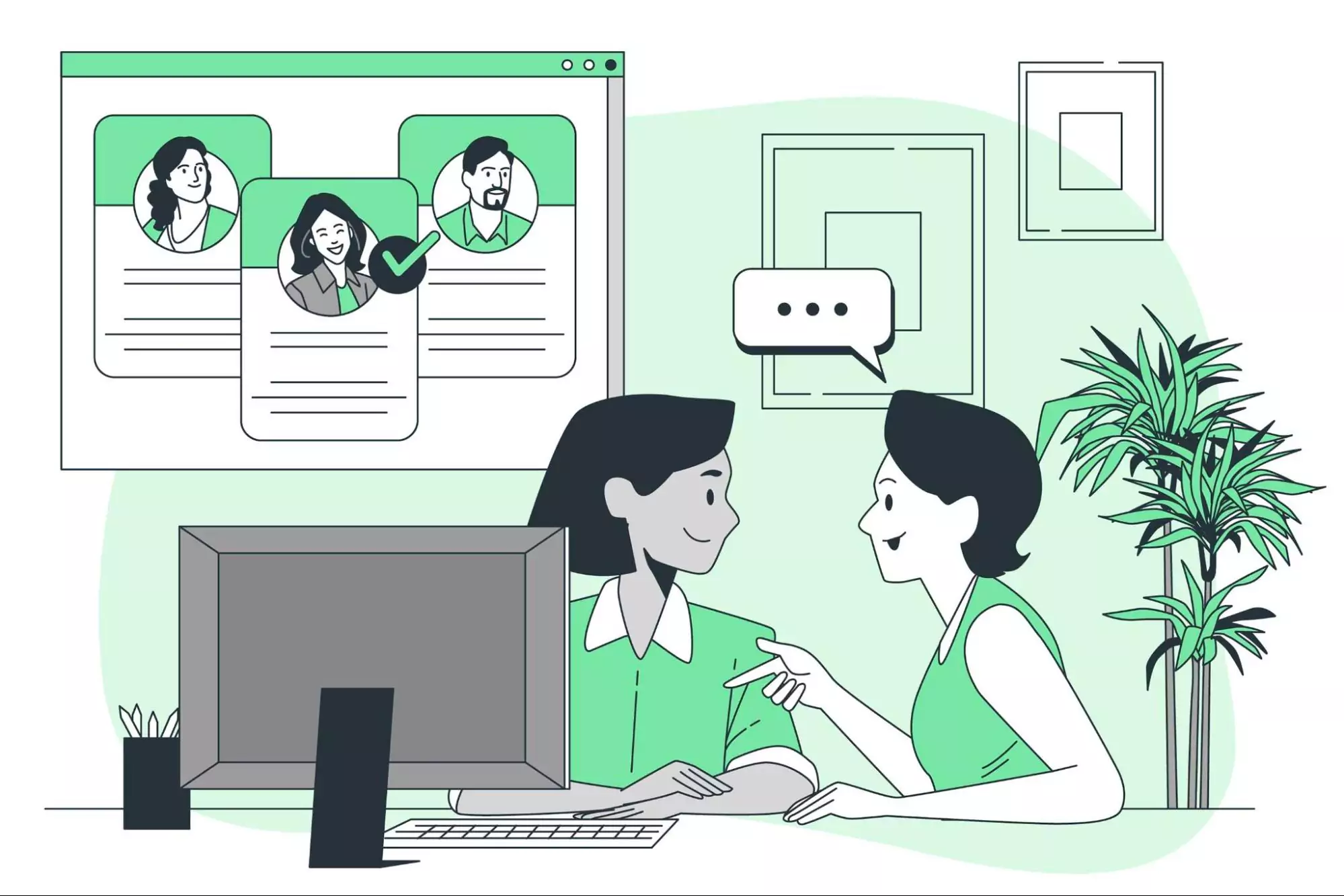 Illustration of a remote team collaboration.