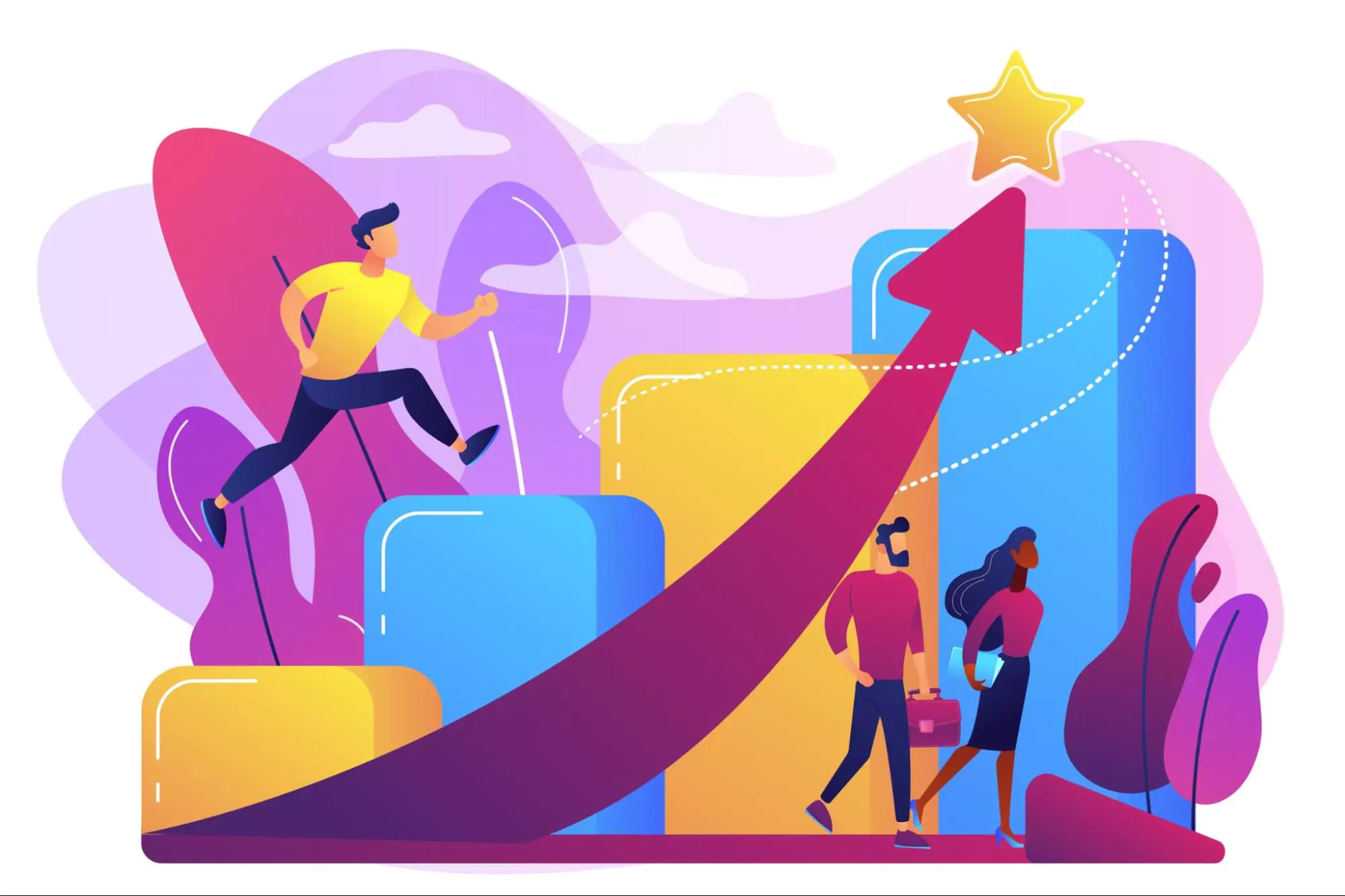 Illustration of growing startup.