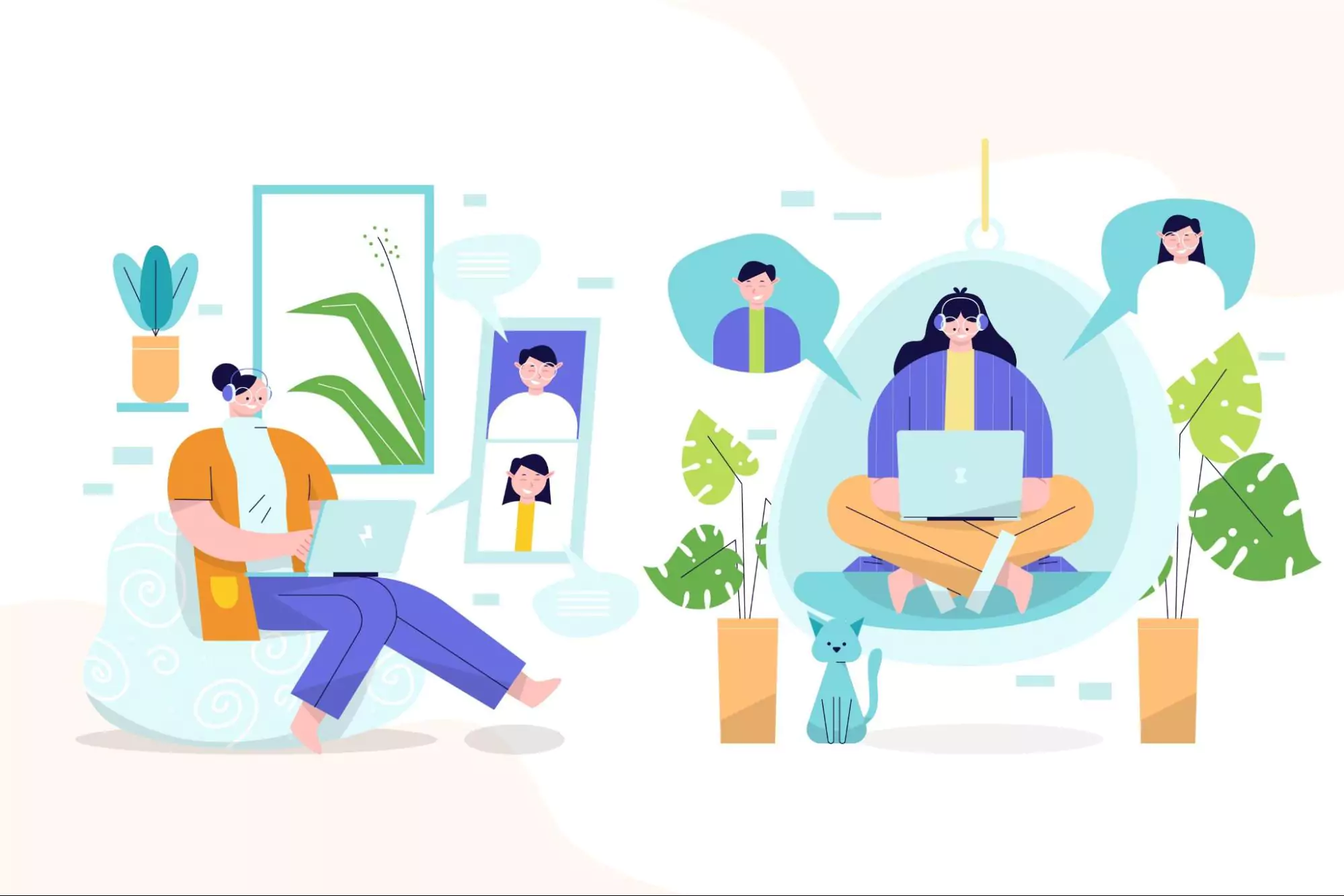 Illustration of remote team communicating effectively.